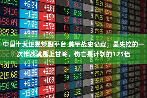 中国十大正规炒股平台 美军战史记载，最失控的一次作战就是上甘岭，伤亡是计划的125倍